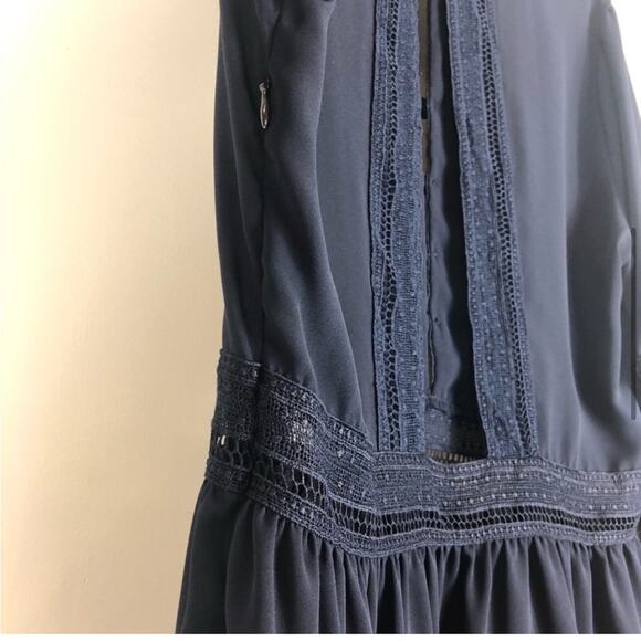 Octavia Navy Blue Open Back Blouse - Picture 6 of 9